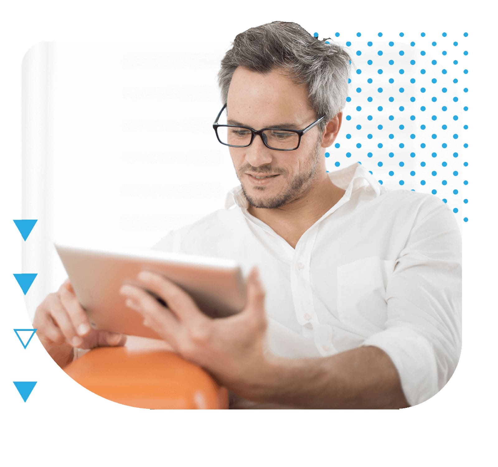 A British Man desperatly comparing Utility Bil from UtilityFix website through Tab